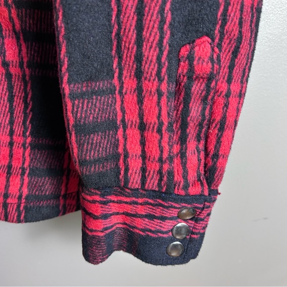 American Rag shacket shirt jacket men's Medium Buffalo plaid red snap quilted - Picture 7 of 12